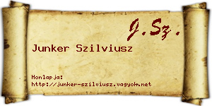 Junker Szilviusz névjegykártya